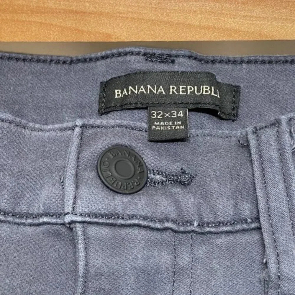 Banana Republic Jeans‎ Men's 32x34 Grey Straight Leg Slim Fit Stretch Denim GUC